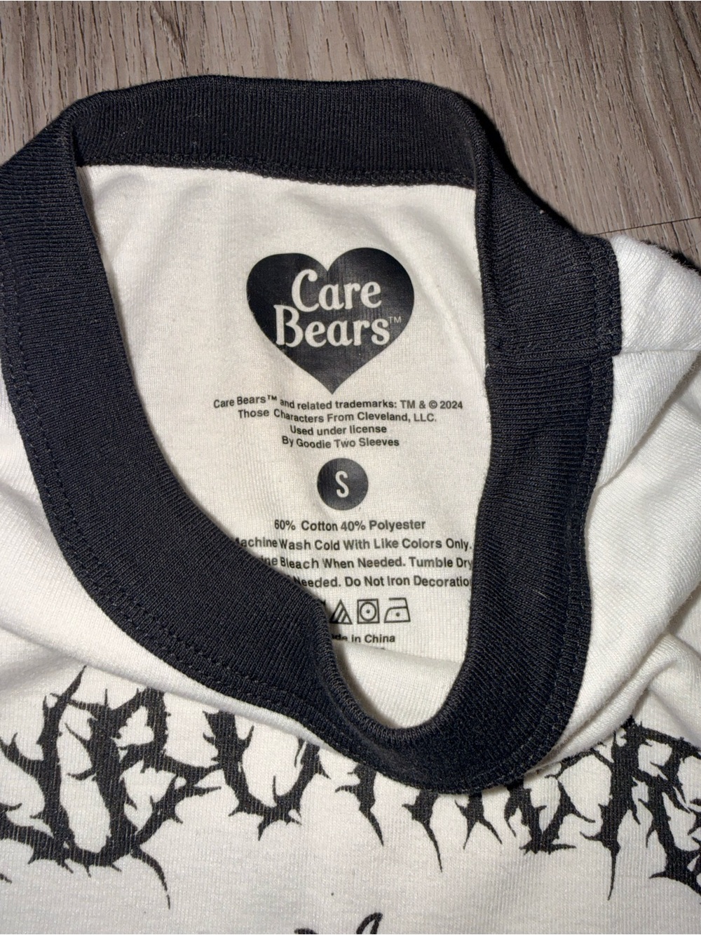 Care Bears White Tee with Black Ringer Trim - Picture 3 of 3